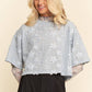 FLORAL RUFFLE SHORT SLEEVE BABYDOLL MESH TOP