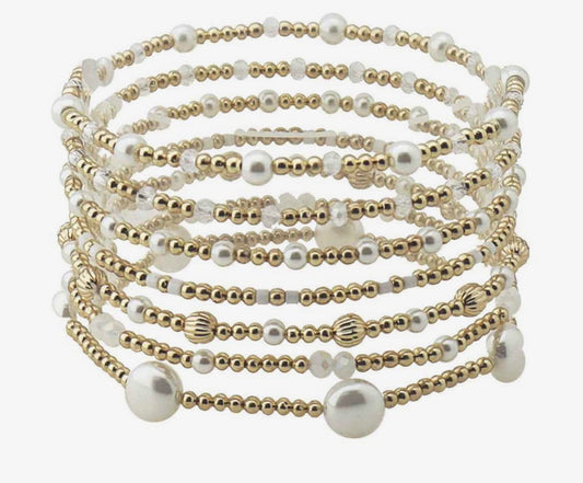 Set Of 7 Beaded Bracelet Set
