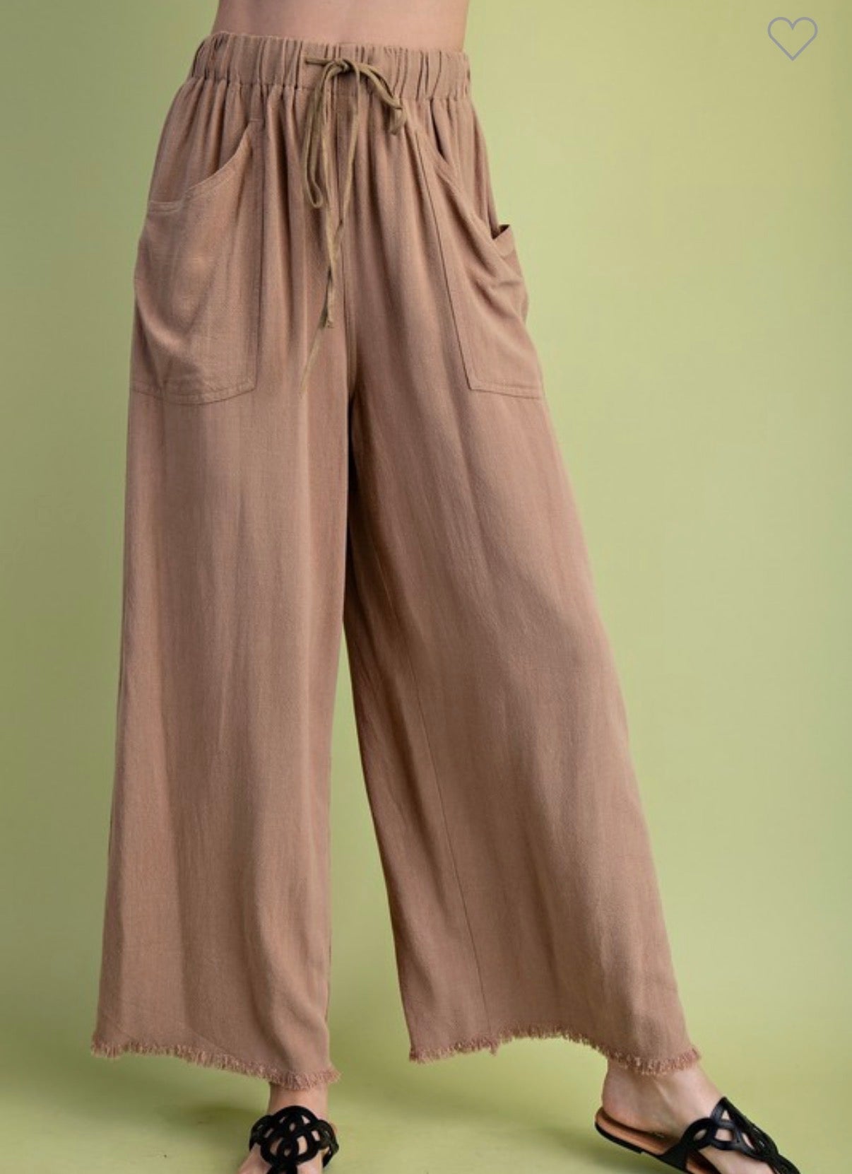 Frayed Cropped Wide Leg Pants