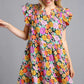 Flutter Sleeve Floral Dress