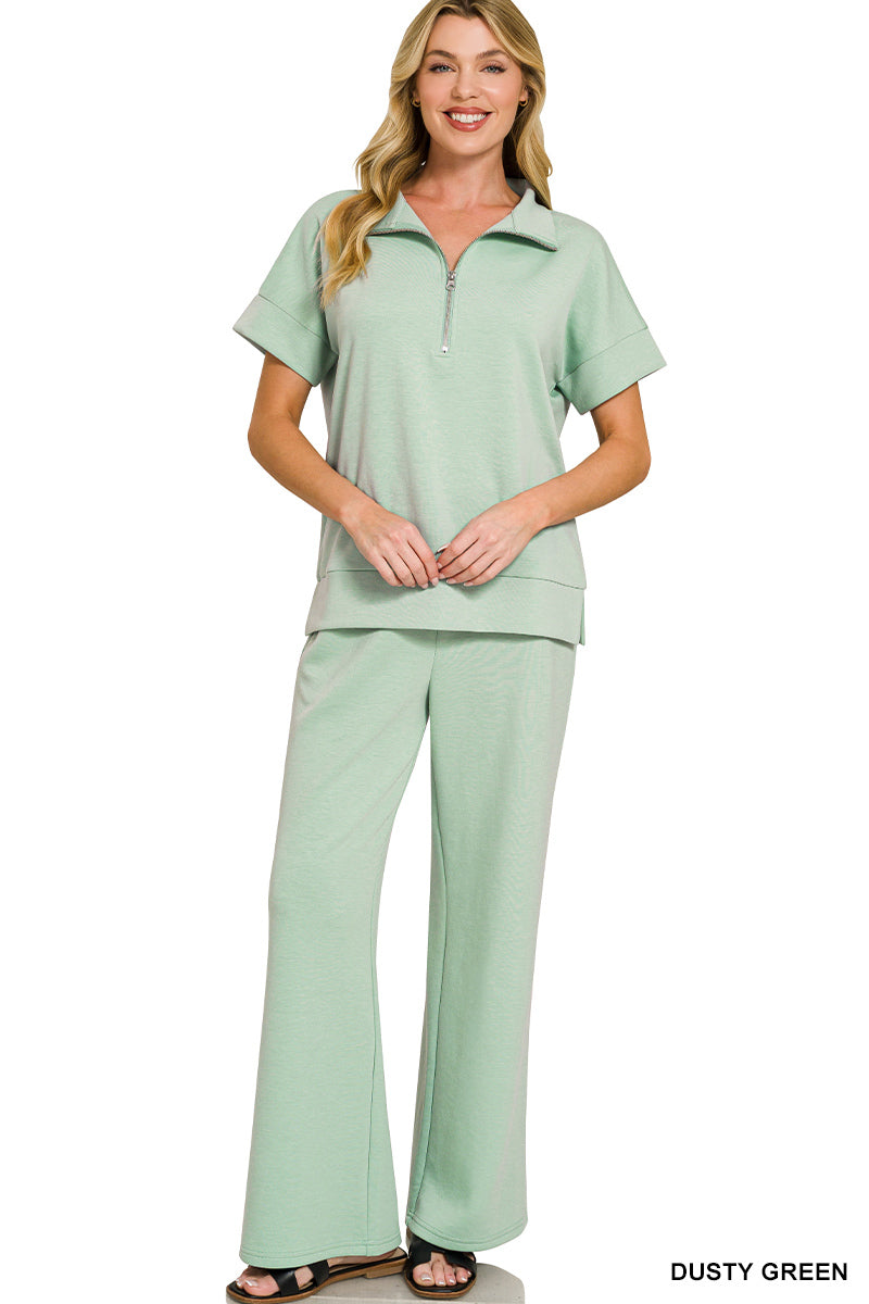 Quarter Zip Two Piece Set