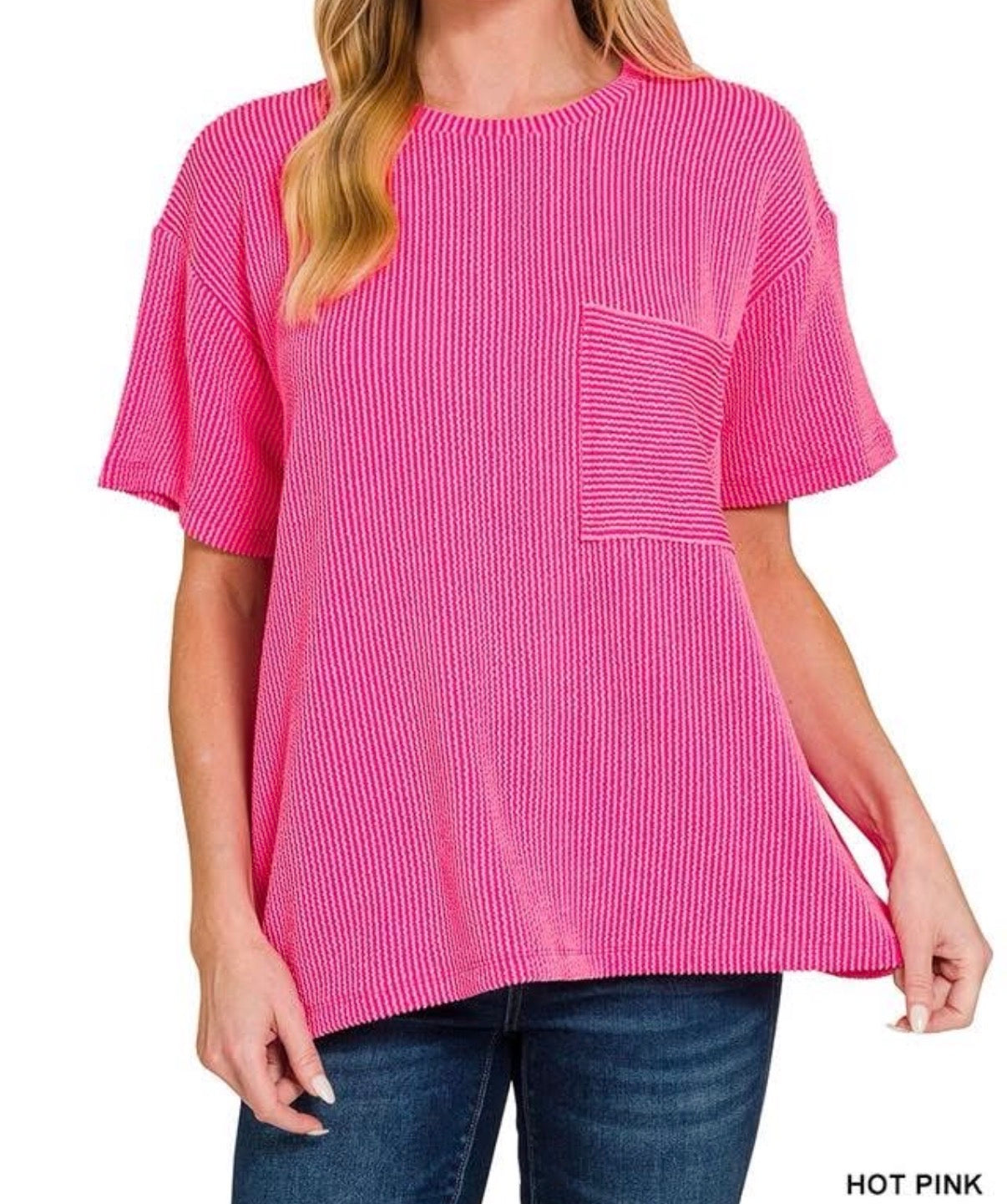 Ribbed Pocket Top