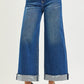 High Rise Distressed Cuff Jeans