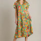 Green Floral Design Dress