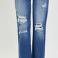 High Rise Knee Distressed Jeans