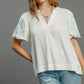 Puff Sleeve Embroidered Top