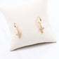 Camellia CZ Cross Hoop Earring Gold