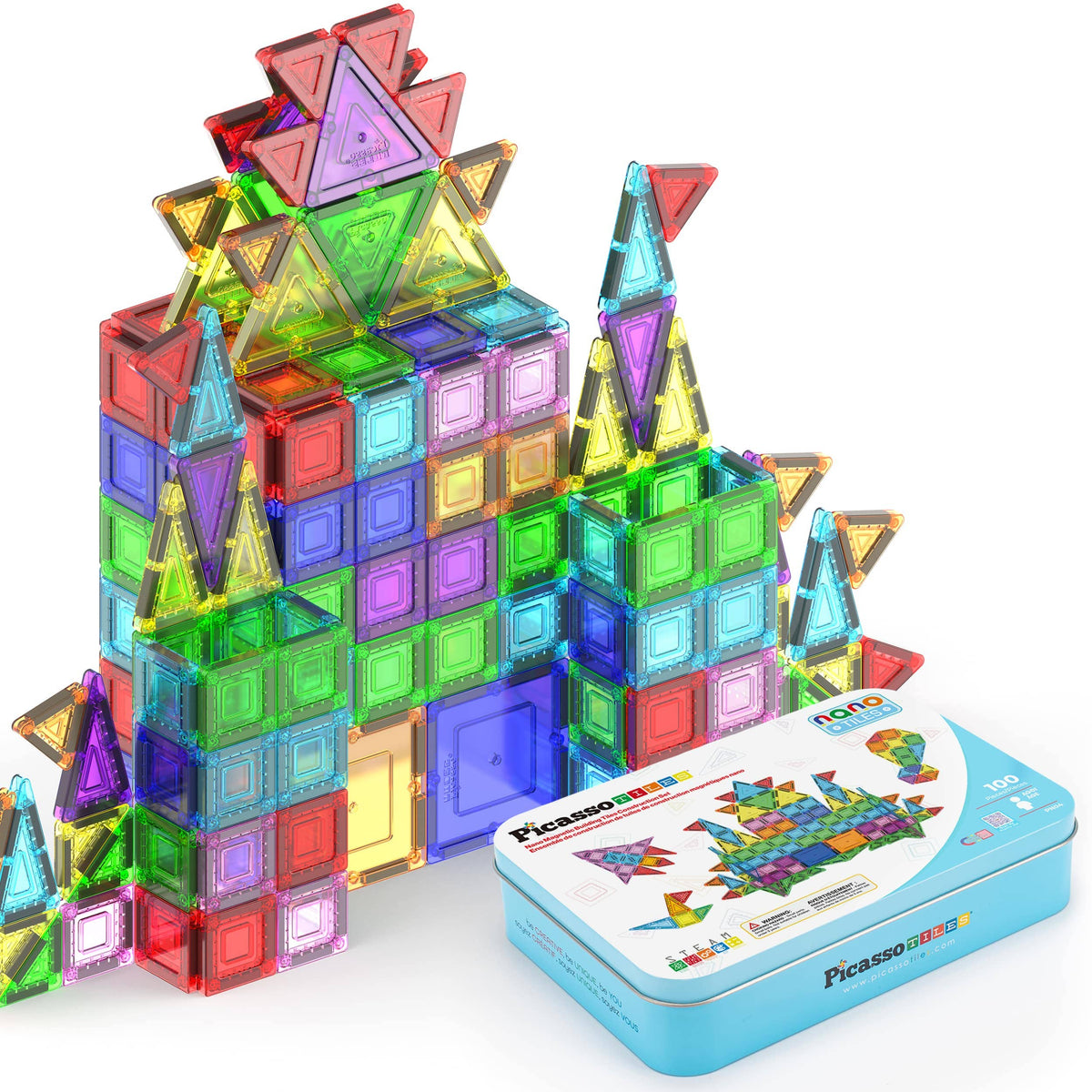 100pc Nano Magnetic Building Tiles Construction Travel Set