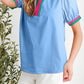Colorblock Shift Short Sleeve V-neck blouse | S-XL