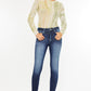 Dark Skinny Frayed Jeans