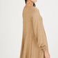Drawstring Cuff Knit Babydoll Dress LD0804
