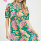 Emerald Floral Dress