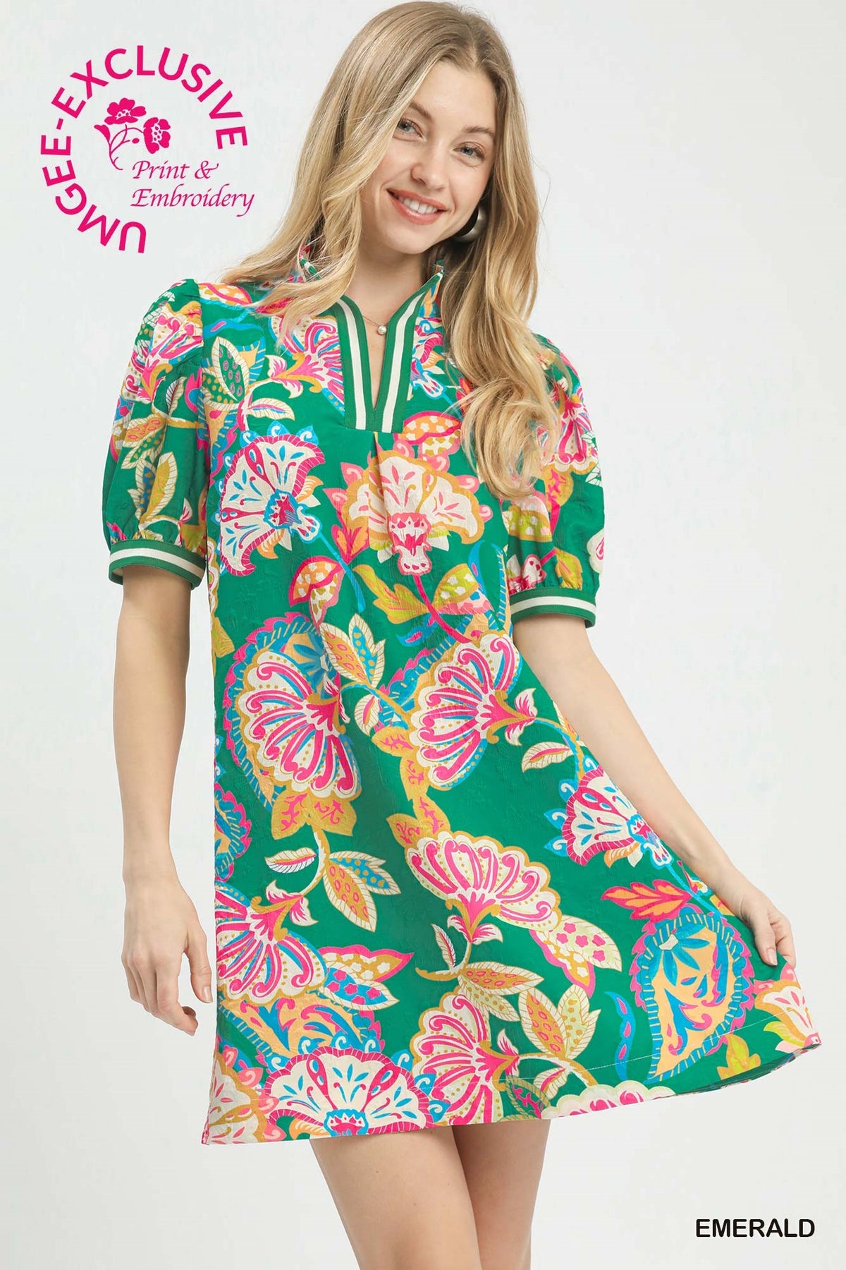 Emerald Floral Dress