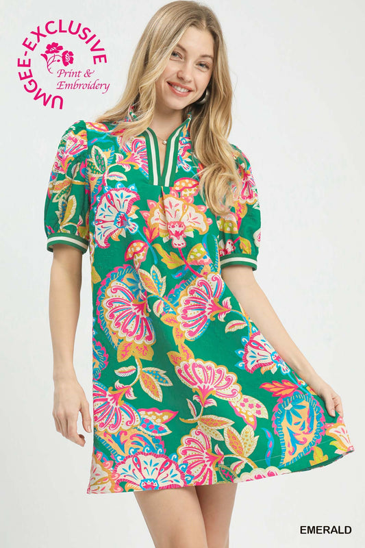 Emerald Floral Dress