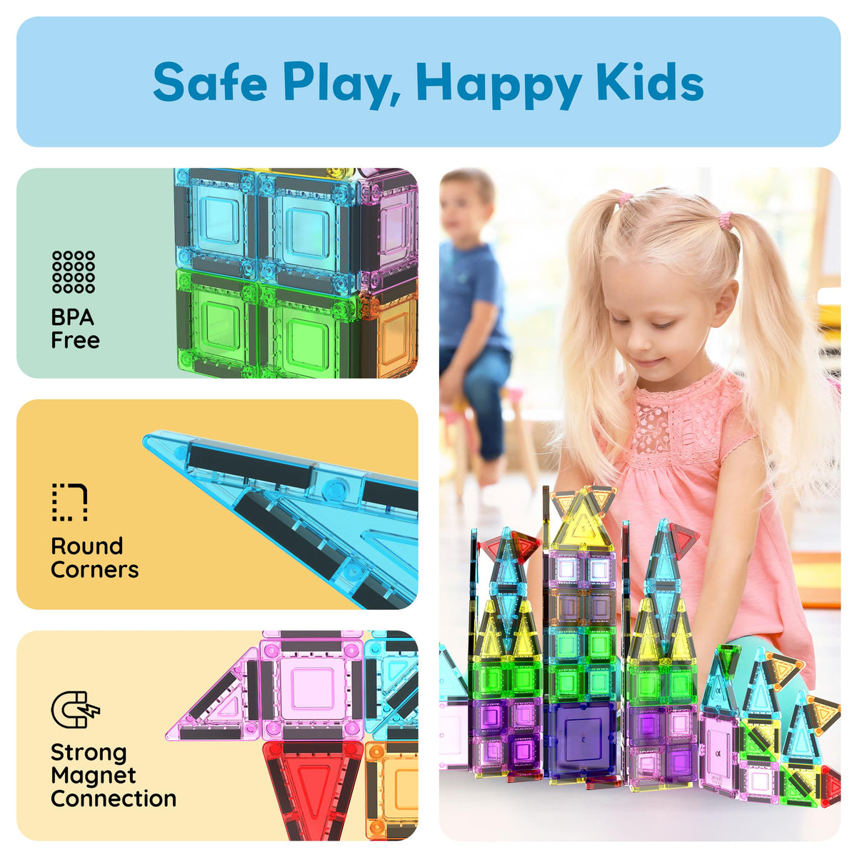 100pc Nano Magnetic Building Tiles Construction Travel Set