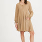 Drawstring Cuff Knit Babydoll Dress LD0804