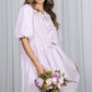 Bow Tie Front Striped Baby Doll Mini Dress VD82683