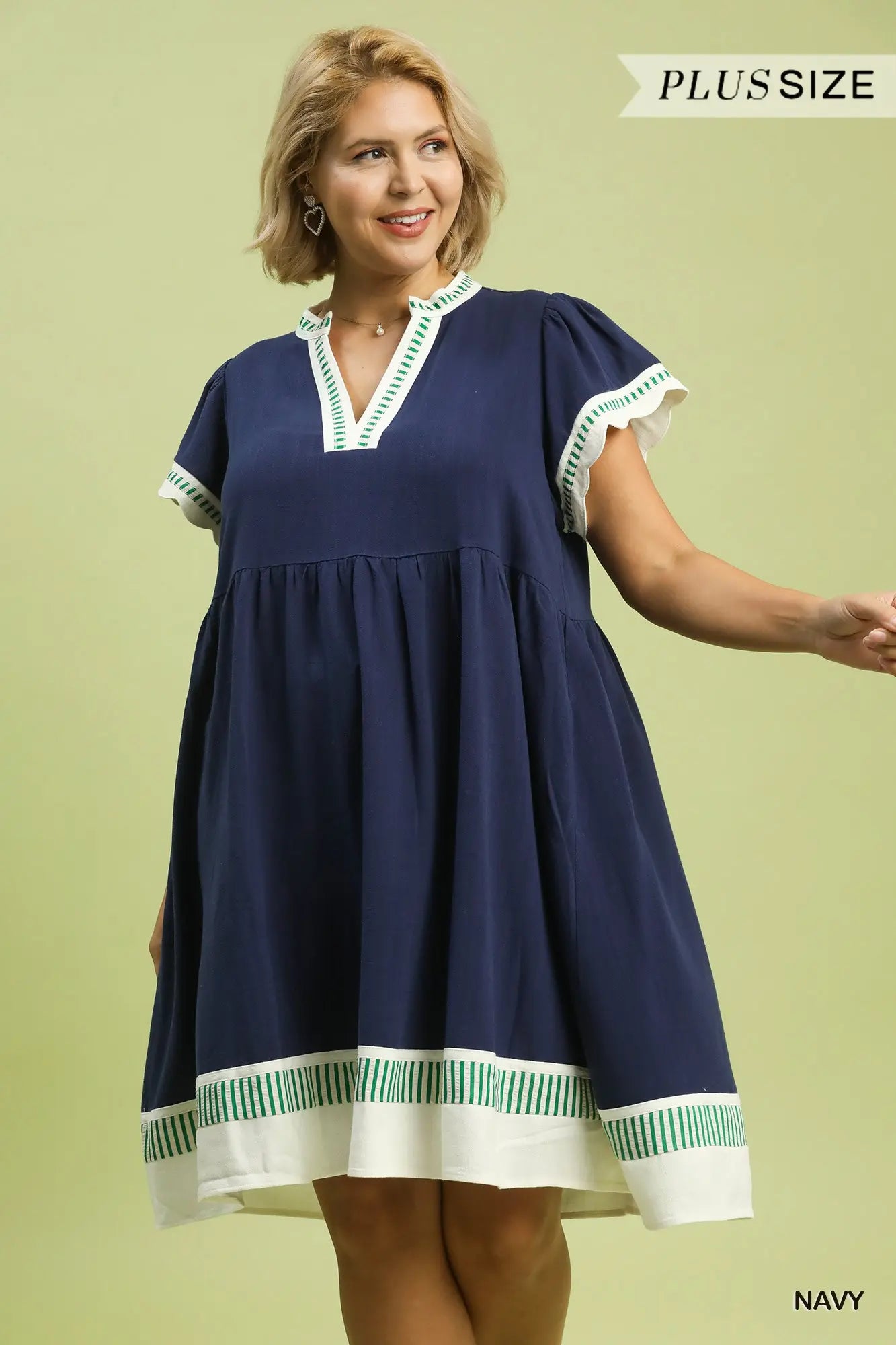 Navy Blue Detailed Dress