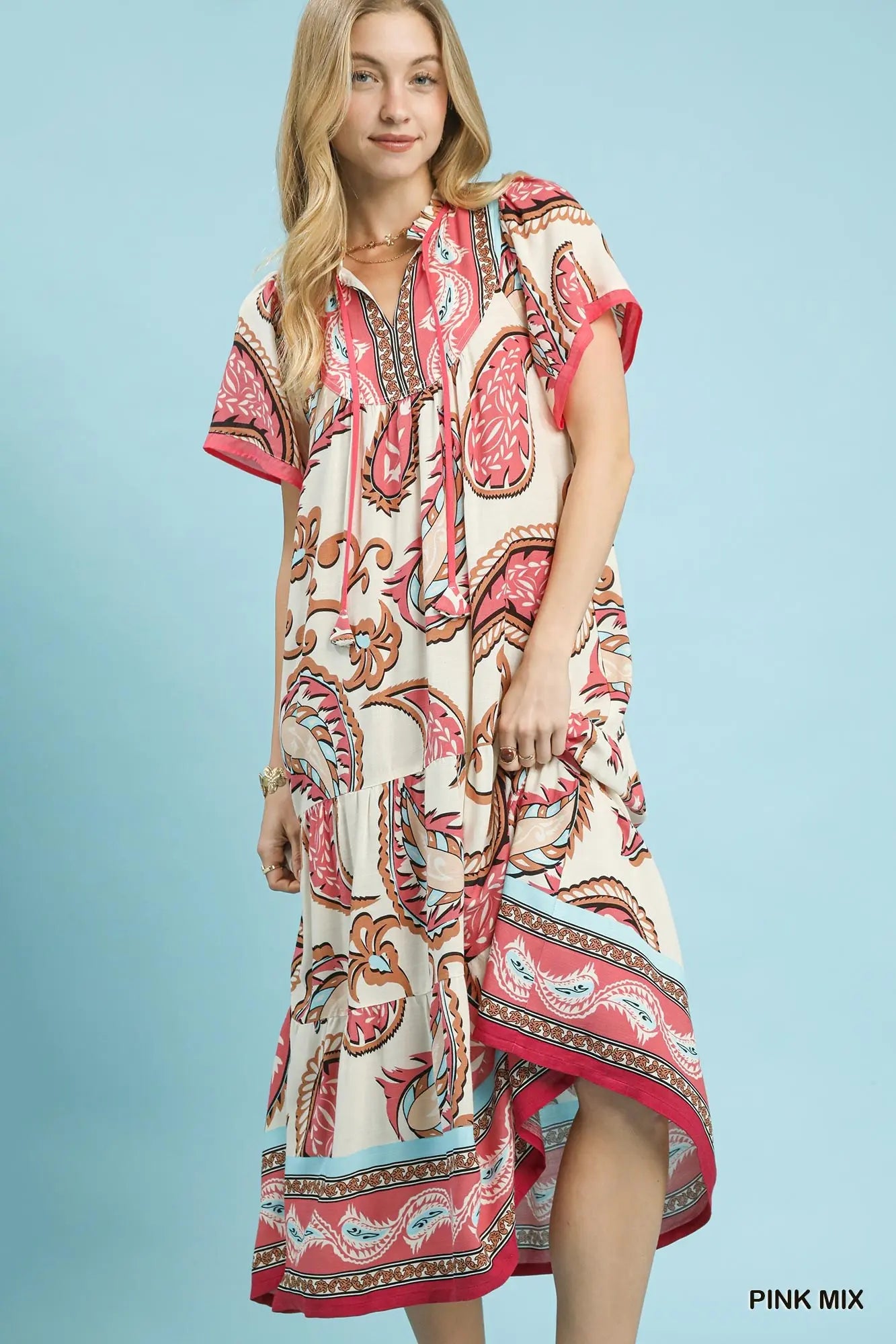 Mix Paisley Print Dress
