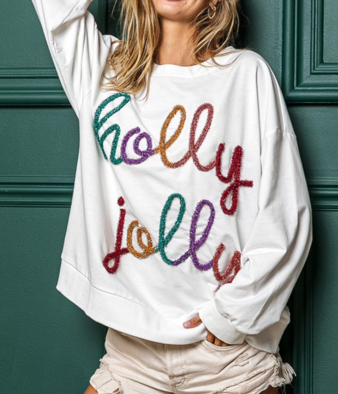 White Holly Jolly Top