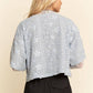 FLORAL RUFFLE SHORT SLEEVE BABYDOLL MESH TOP