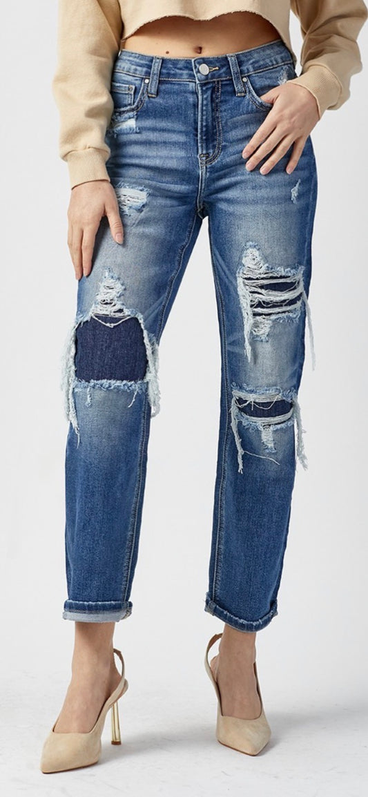 Dark Wash Distressed Jeans