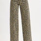 High Rise Leopard Wide Leg Jeans