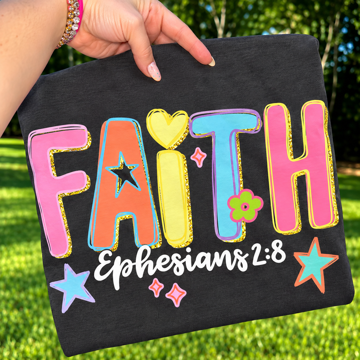 Faith Based Graphic Tees Pray Grace Believe Joy