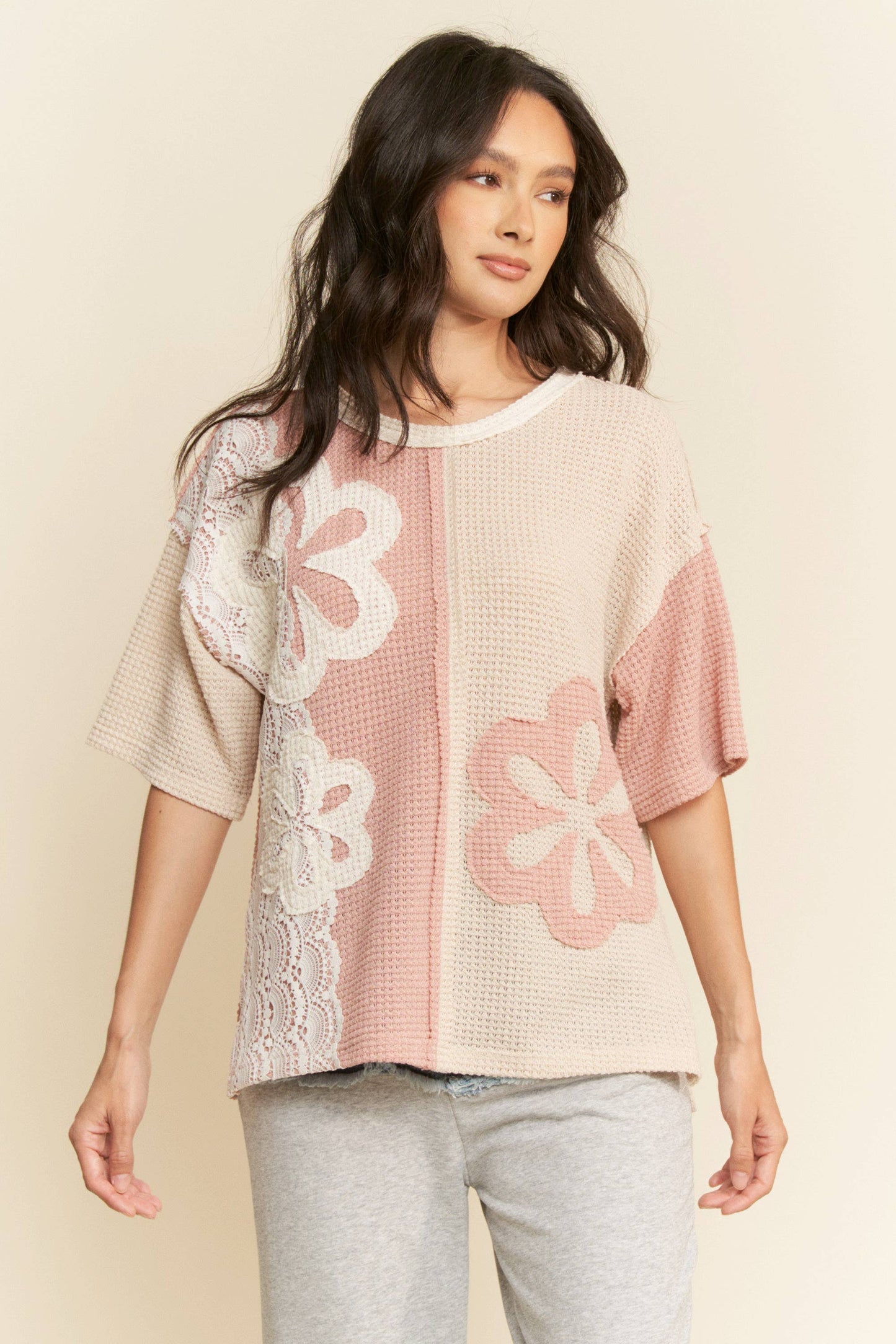 PLUS CASUAL PULLOVER SHORT SLEEVE KNIT TOP