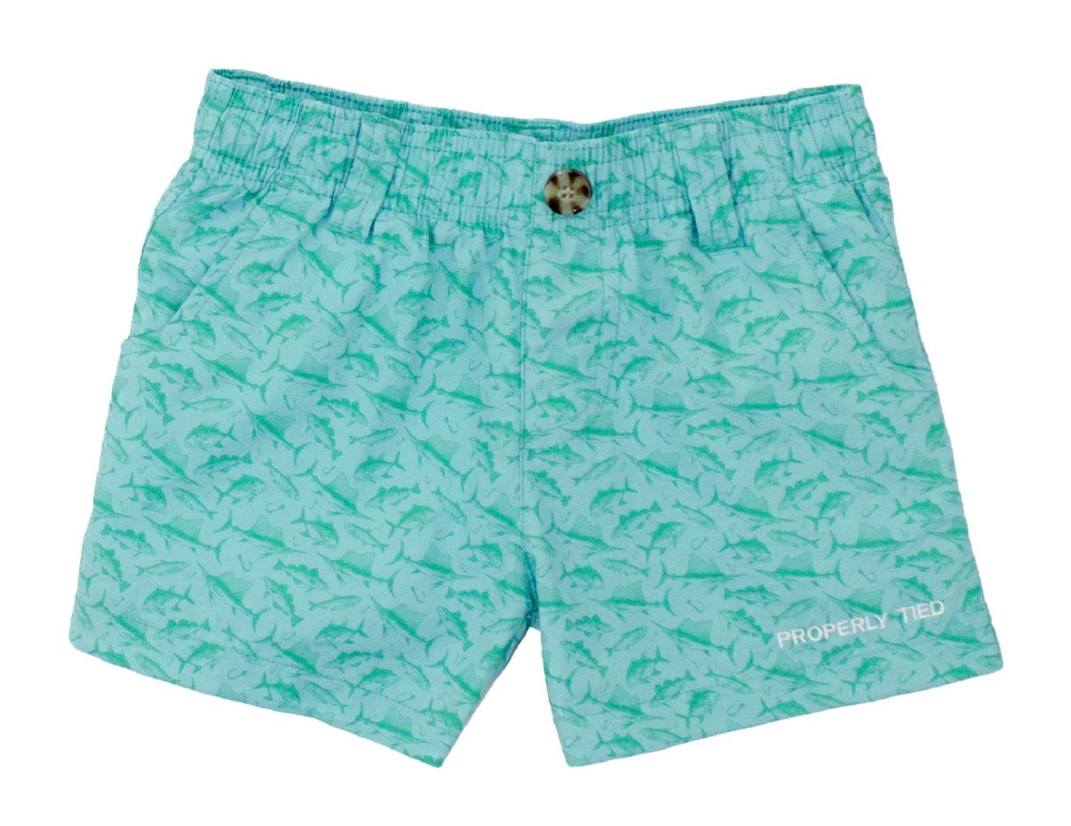 Boys Teal Fish Shorts