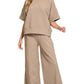Ribbed Round Neck Pants Set