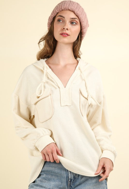 Cream Oversized Hoodie