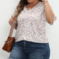 Brown Leopard Print V Neck Plus Size T Shirt