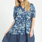Denim Blue Puff Sleeve Dress