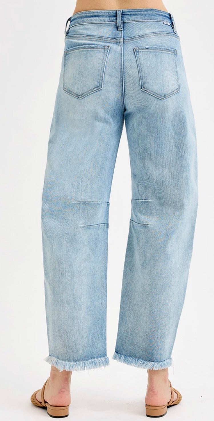 Light Washed Barrel Jeans