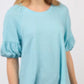 Teal Puff Sleeve Top