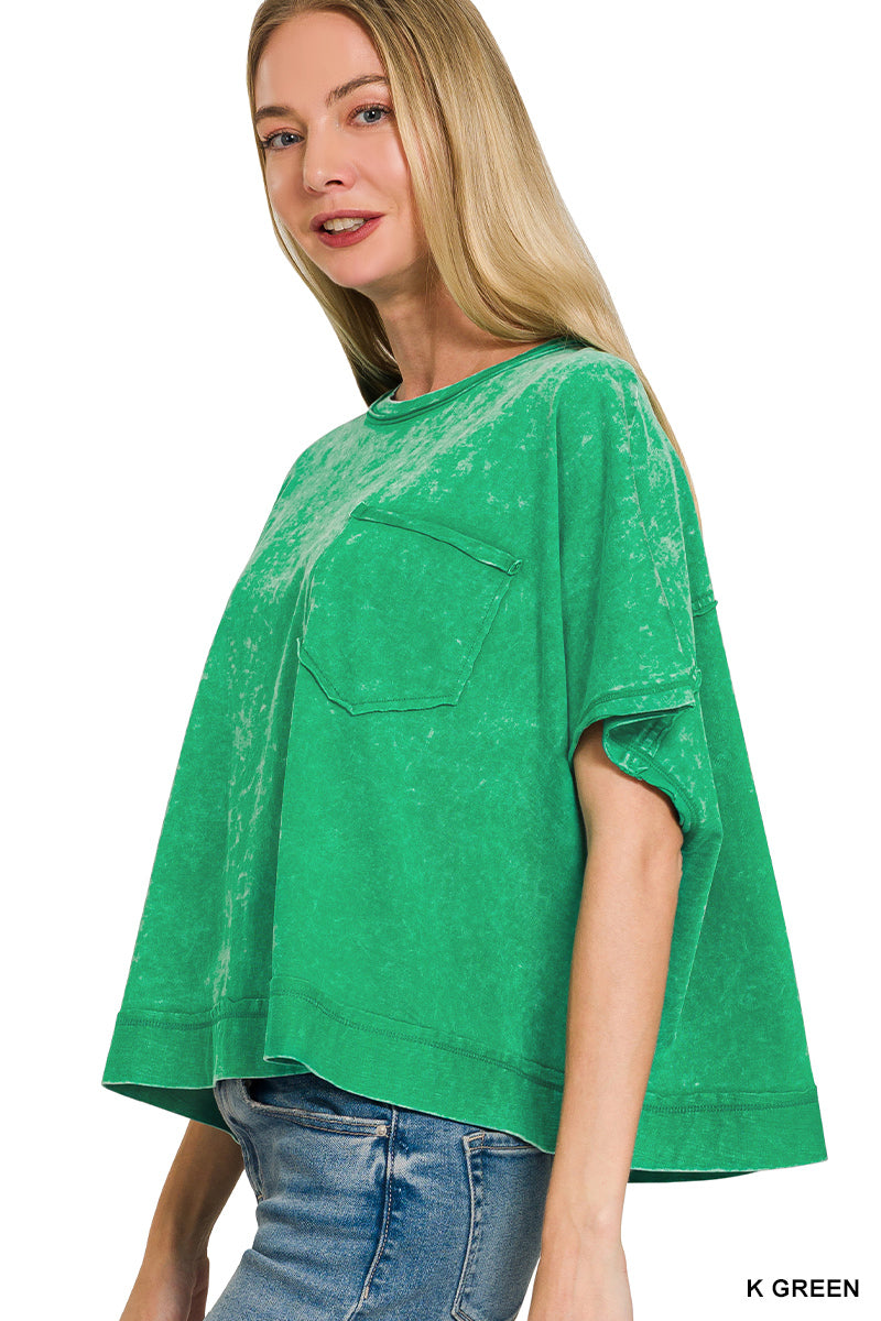 Acid Wash Oversized Top