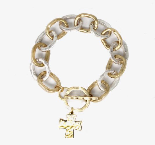 Gold & Silver Thick Bracelet