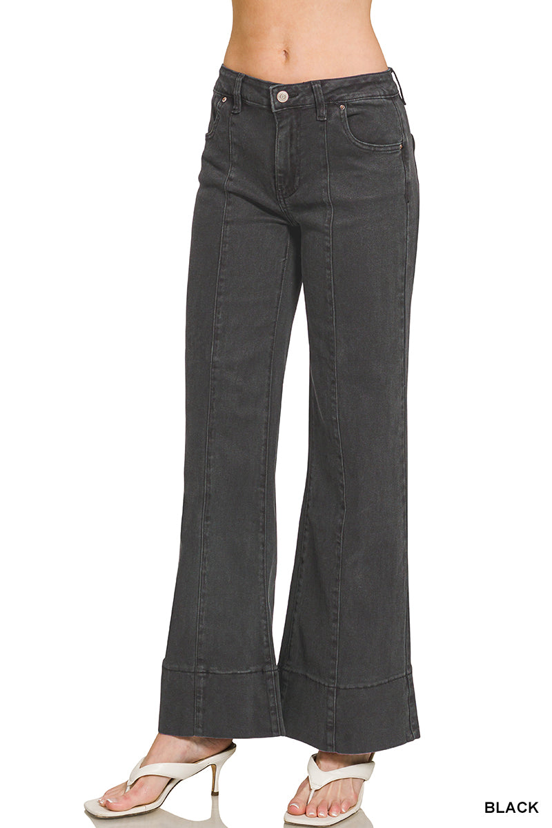 Mid-Rise Wide Leg Pants