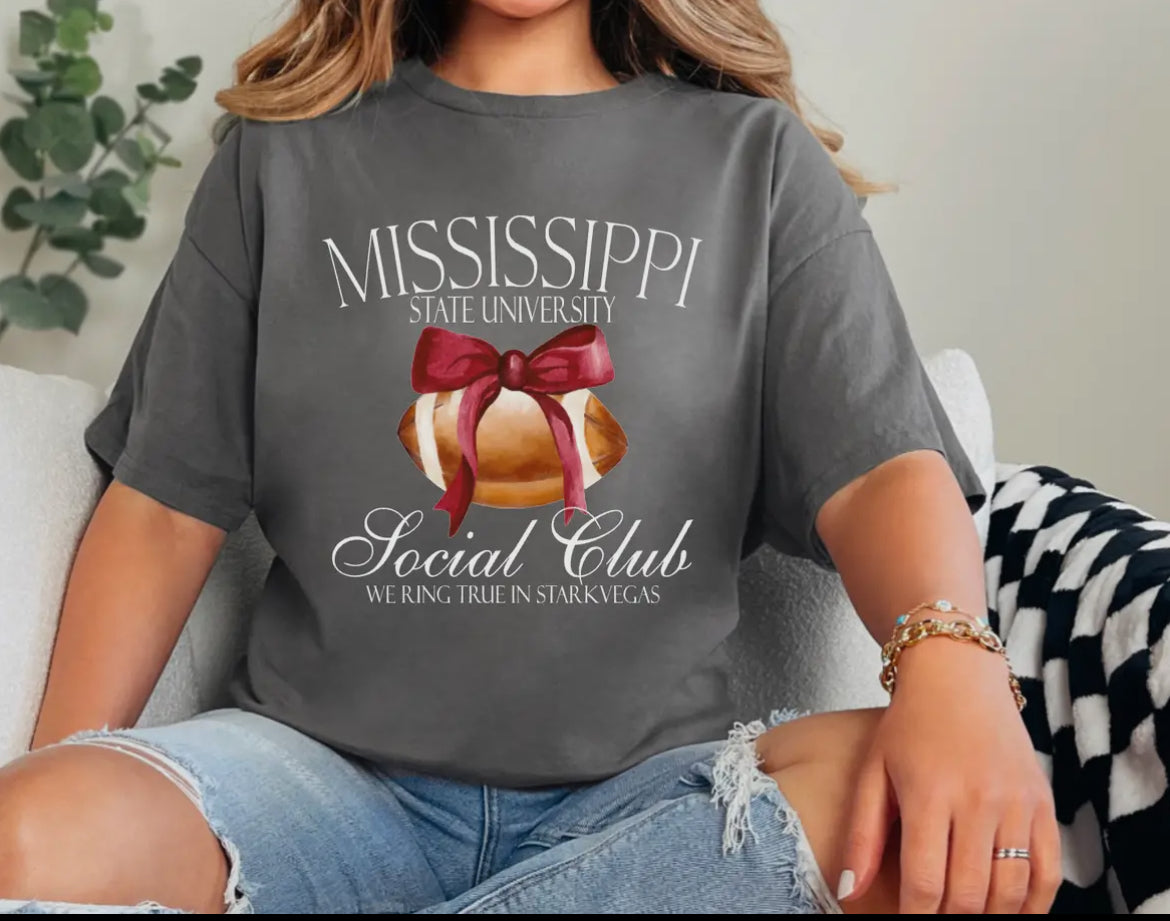 Gray Mississippi State Tee