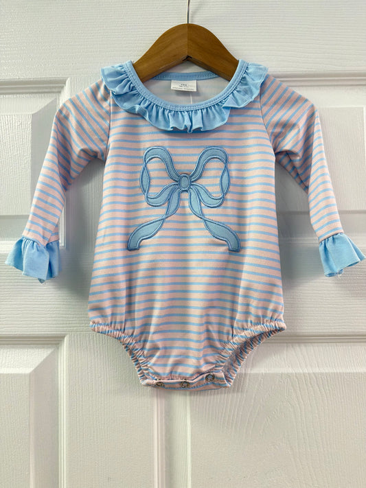 Pink and Blue Bow Onesie
