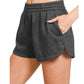 Acid Wash Elastic Shorts