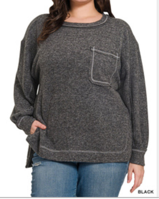 Black Pocket Sweater