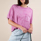 NT11429-Mineral Washed Oversized Crop Comfy Knit Top