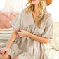 V-Neck Striped 100% Cotton Tiered Woven Dress VD81038
