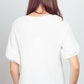 NT11467-Half Puff Sleeve Crinkle Knit Top