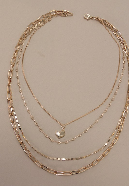 Gold Heart Chain Necklace