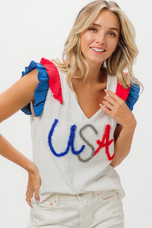 Patriotic Color-block Top￼