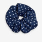 Navy Blue Stars Satin Hair Scrunchie