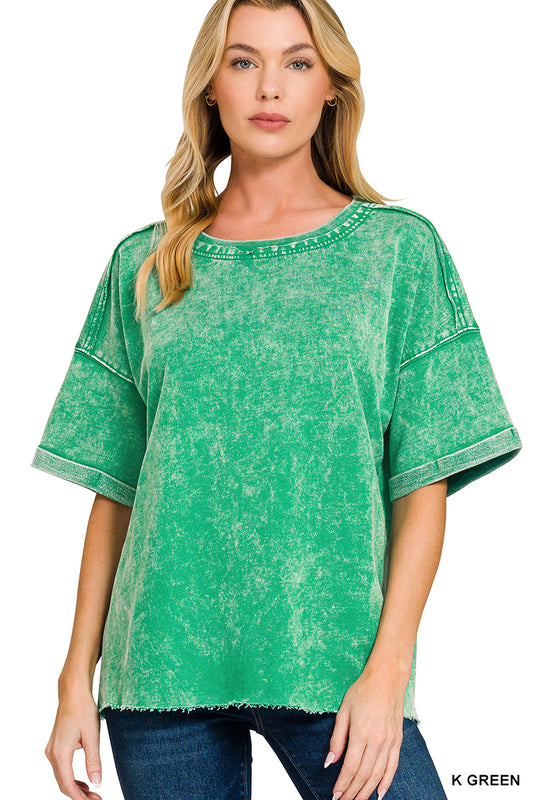 French Terry Acid Wash Tees